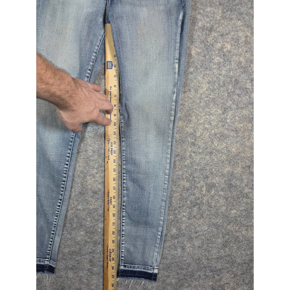 Y2K Mudd FLX Stretch High Rise Jean Legging Light Wash Raw Hem Skinny Size 5 - Picture 6 of 13